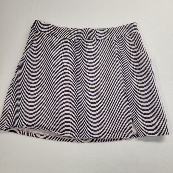 Altard State Skirt Womens Large Wavy Line Retro Mini Denim Skirt Hippie Boho - Picture 1 of 9